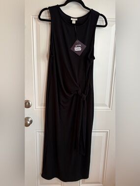 Ava & Viv Black Terry Cloth Sleeveless Dress